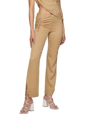CHRISTOPHER ESBER Crepe Straight Trousers UK 8 US4 IT40 S Beige $2192